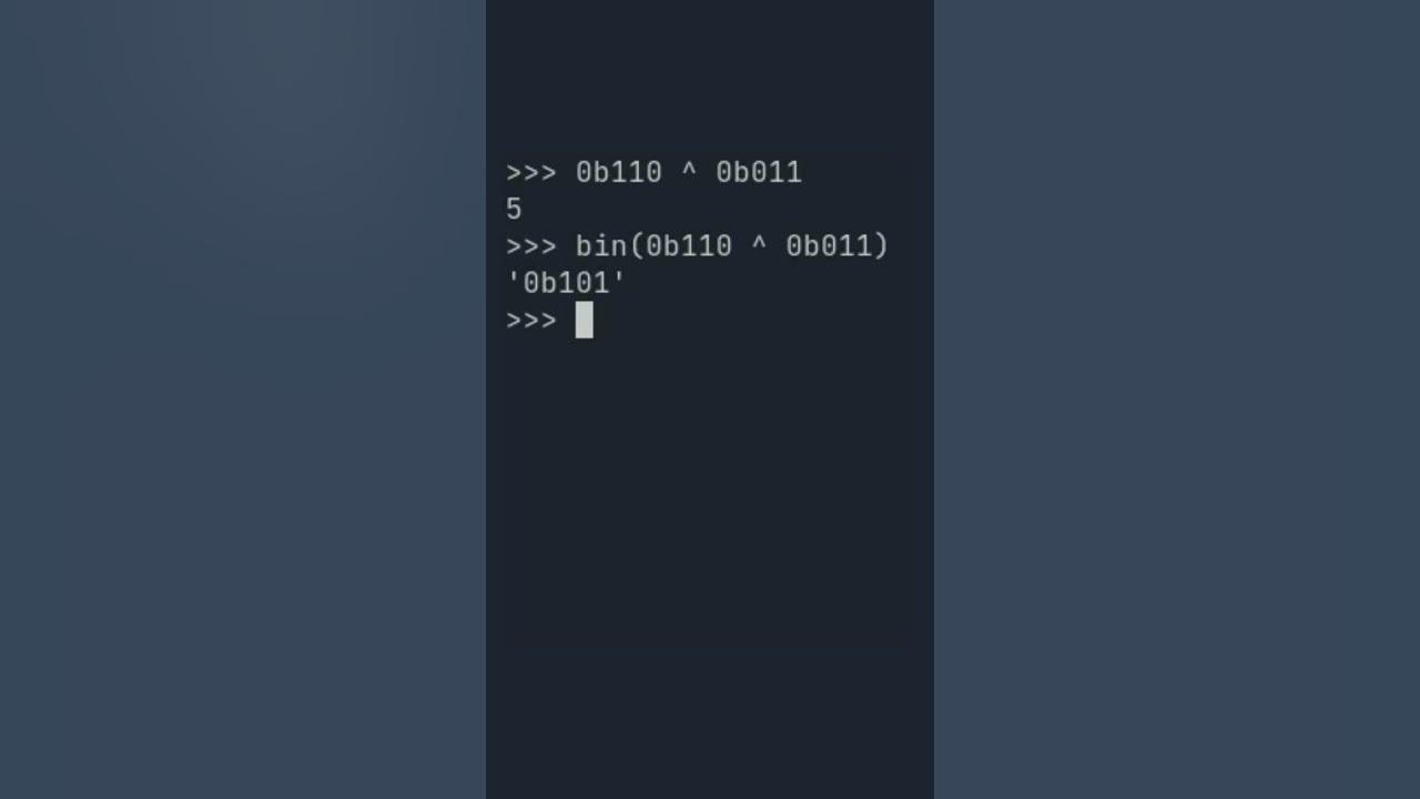 Binary xor 1 Minute Python Tutorial shorts YouTube