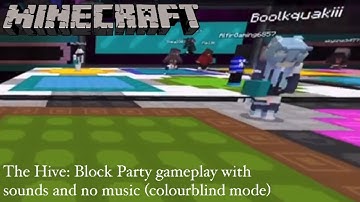 Minecraft - The Hive: Block Party gameplay with sounds and no music (colourblind mode)