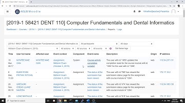 Moodle iStudy Course Activity Logs