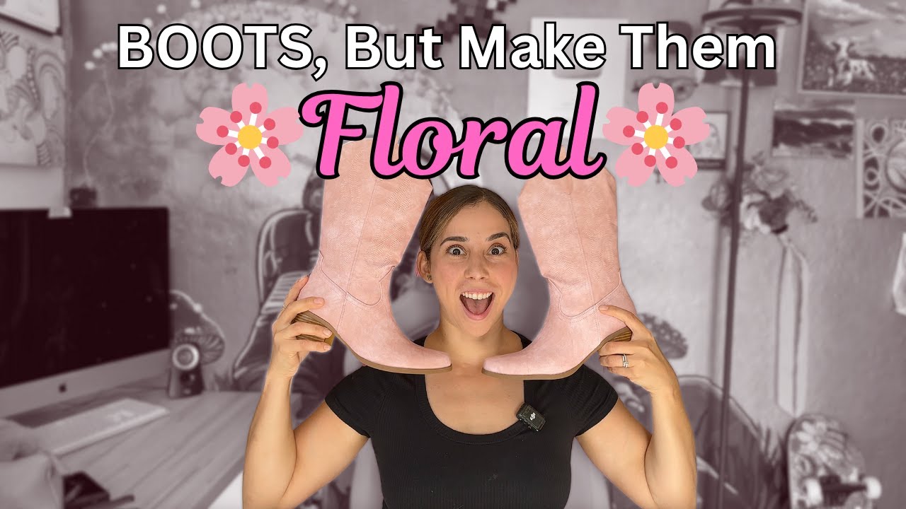 Painting Custom Floral Cowboy Boots 🌸