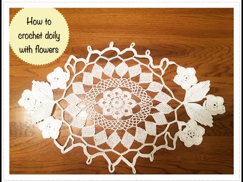 CC How to crochet doily with flowers
