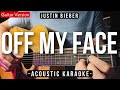 Off My Face [Karaoke Acoustic] - Justin Bieber [HQ Backing Track]