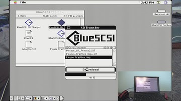 Apple Macintosh Performa 450 using BlueSCSI SD Transfer Utility