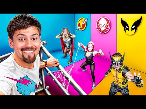 Eenkleurige challenge met superhelden! Van nerd tot populaire YouTuber!