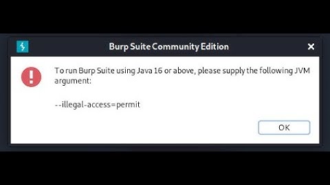 --illegal-acces=permit in burpsuite error after upgrading java in kali linux