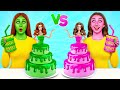 Pink Food vs Green Food Color Challenge by Multi DO Challenge