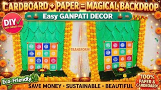 Quick Easy Ganpati Decoration ideas at Home 2026  | Eco friendly  | with Cardboard & Paper | diy