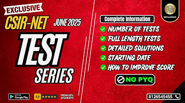 Test Series Launch 🔥CSIR-NET June 2025 || By Sunil Bansal Sir