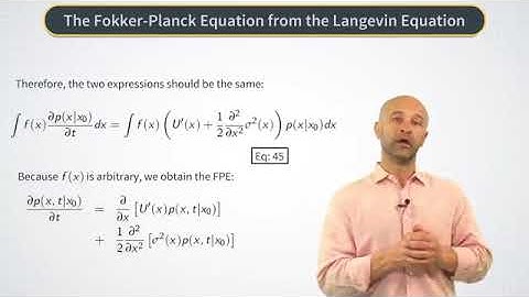 Week 3.7 : Langevin Equation and Fokker-Planck Equations