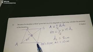 Area And Perimeter Of A Rhombus.