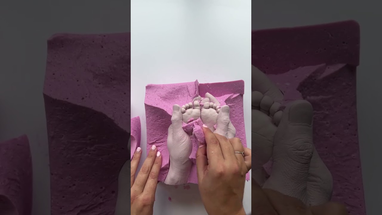 Revealing a Parent & Baby Hand & Foot Cast - Nurture Freestanding