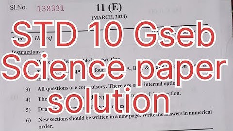 STD 10 Gseb Science paper solution|18 March 2024 Science Paper solution| #science #englishmedium