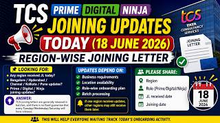 TCS Today 18 June Prime/ Digital/ Ninja Offer & Joining Letter Updates | Region-wise Joining Letter