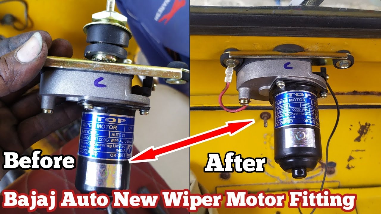 Bajaj Auto Wiper Motor Fitting Kaise Karen Hindi Varroc Wiper motors Fitting how to apply Wiper