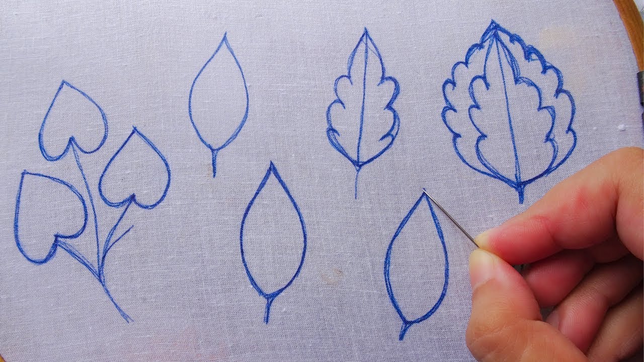 hand embroidery different types leaf embroidery in one video
