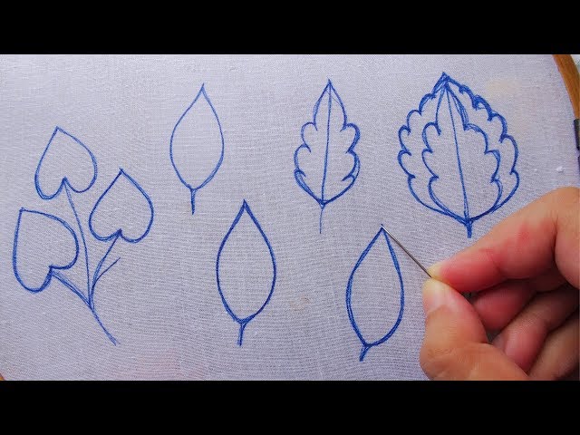 hand embroidery different types leaf embroidery in one video