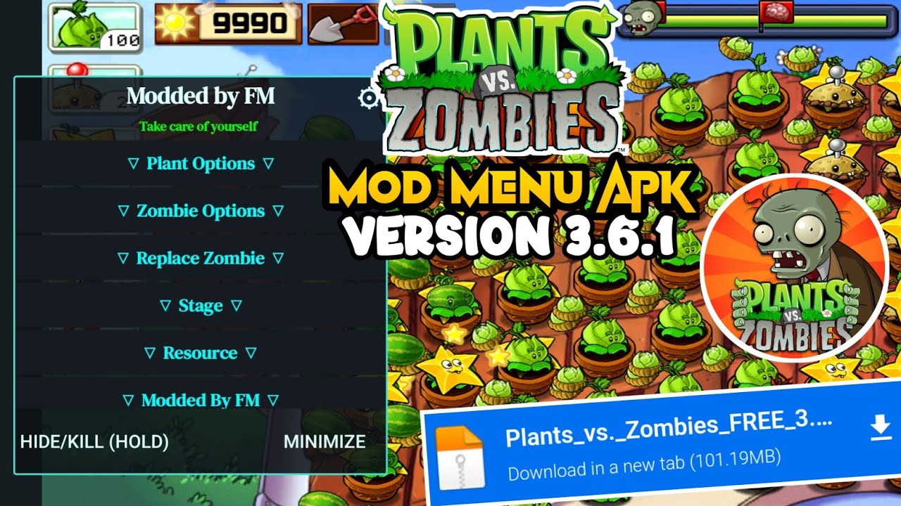 NEW UPDATE PLANTS VS ZOMBIES MOD MENU APK V3.6.1 UNLOCK ALL - YouTube