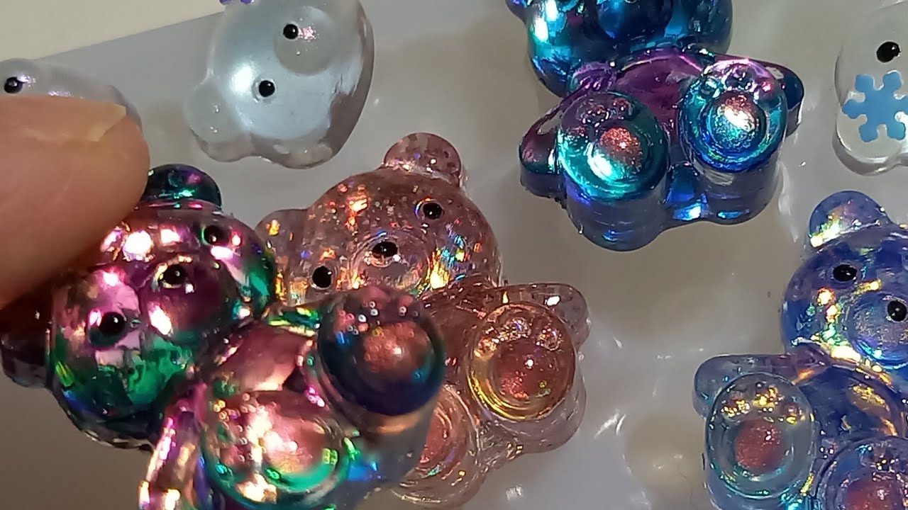 UVレジン　セリア購入品　キラツヤクマ作ってみた　resin