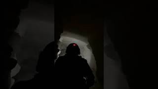 War Tunnel Exploration with Gas Mask