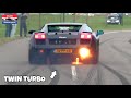 Modified cars leaving car show  1250hp gallardo skyline 1000hp turbo s supra rs3