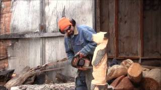 Chainsaw Carving a Bear chainsaw carving https://www.facebook.com/Scott-Longpre-Wood-Carvings-728266283984939/?ref=aymt_homepage_panel.
