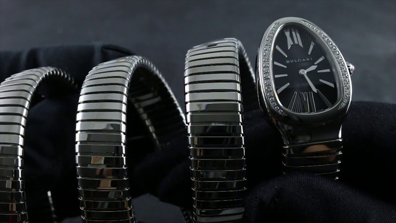 OCCULTUS ブラックメタル　BLACKL New Bulgari Serpenti Tubogas Black Dial Diamond Bezel Women's