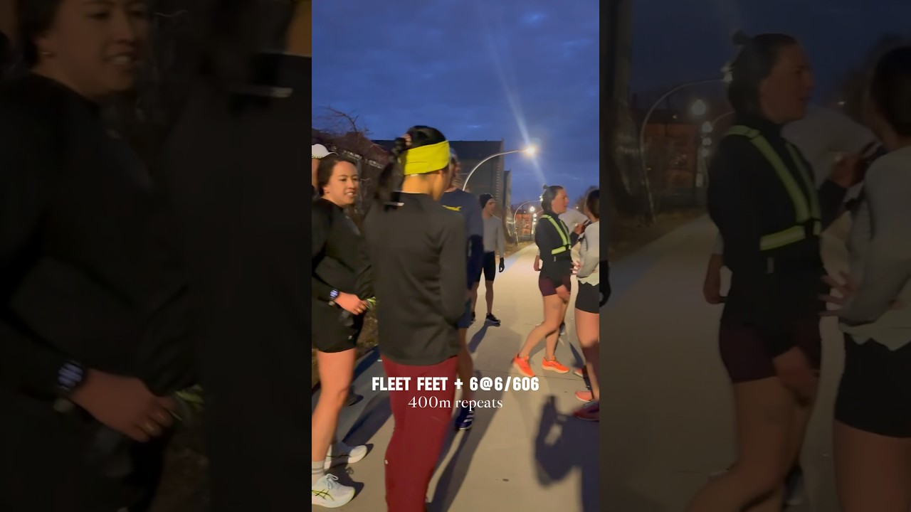 20 runners strong at 5:45am to run [up to 20] 400m repeats up/down the 606 trail.