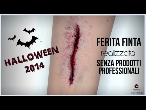 Ferita finta facilissima realizzata senza prodotti professionali #HallowTUBE