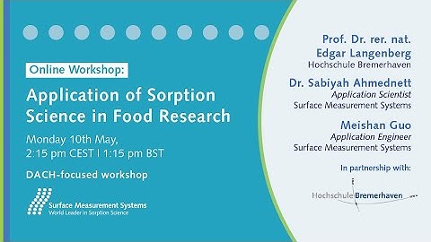 Workshop: Application of sorption science in food research