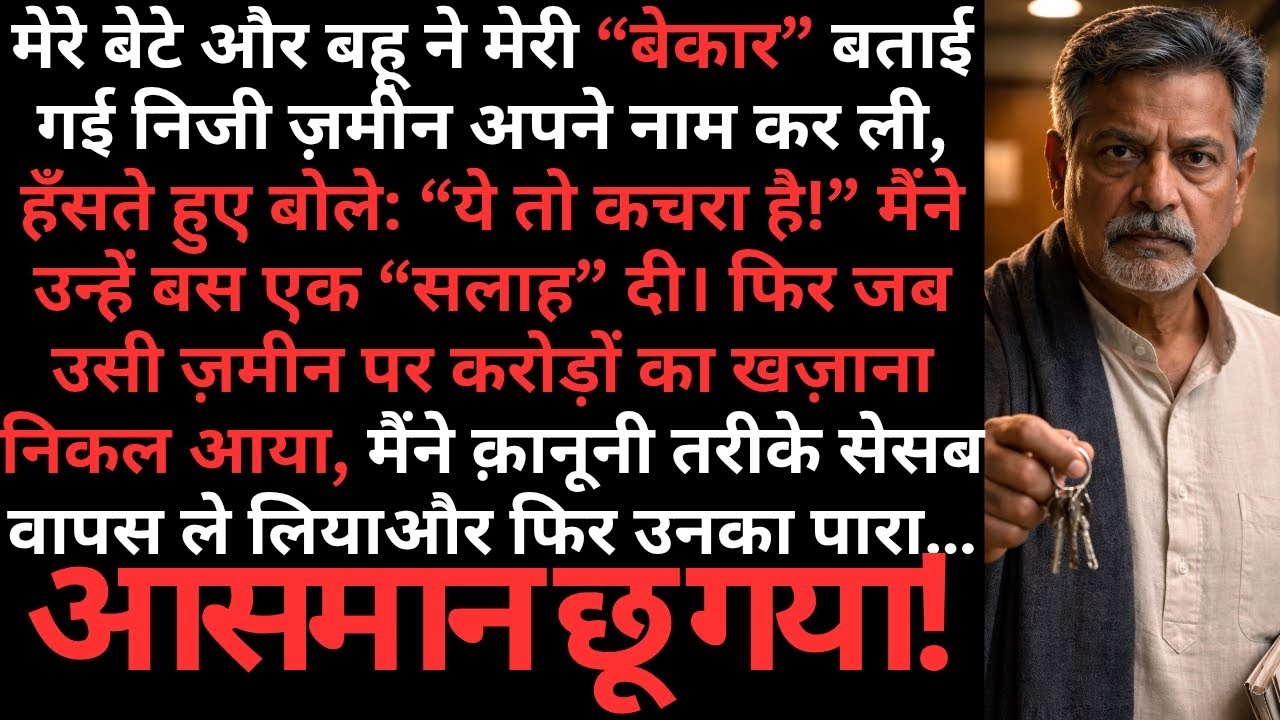 बेटे-बहू ने मेरी “बेकार” ज़मीन छीन ली… कोर्ट ने खेल पलट दिया!