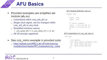 RTL AFUs for the Intel PAC (Using MMIO over CCI-P)