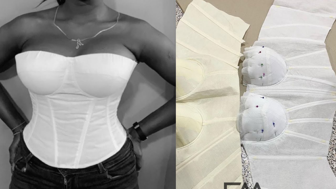 HOW TO CUT & SEW CUPPED CORSET FOR BIG BUST 