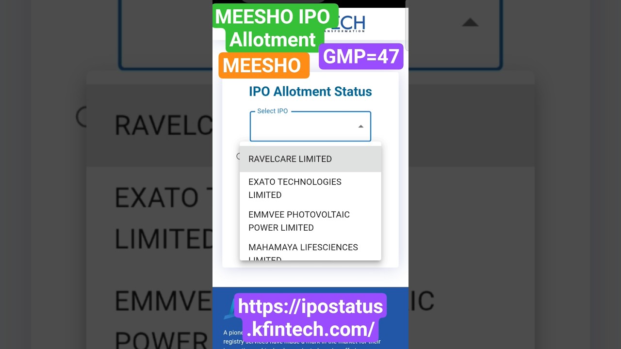 MEESHO IPO ALLOTMENT Live Update, Meesho IPO Allotment Status Live, Meesho IPO GMP Today 
