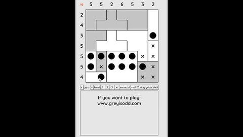 Grey is Odd - Today grids. Solution level 4 7X7 dated 07-20-2024 #logicpuzzles #logicgames  #games
