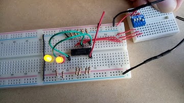 Binary full adder using CD74HC283E integrated circuit