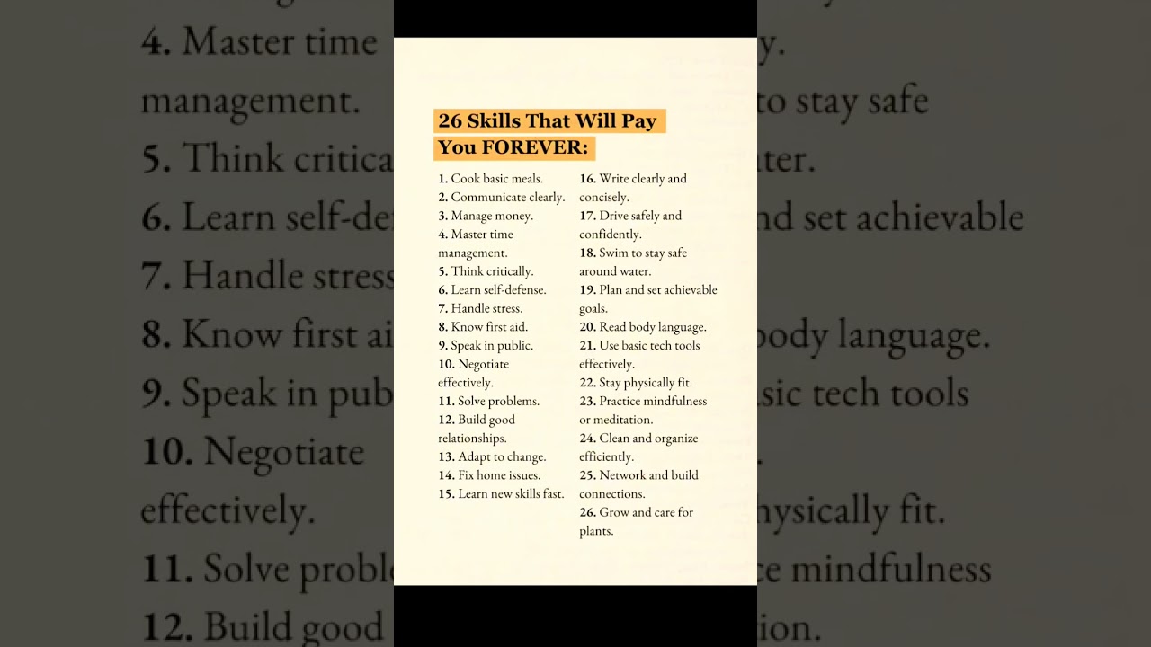 “26 Skills That Will Earn You for a Lifetime”