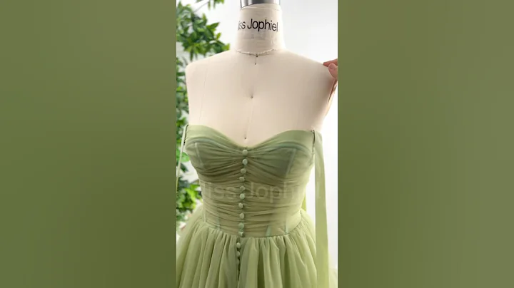 Custom order——Corset tie straps sage green tulle midi dress with slit #dress #corset #fashion - DayDayNews