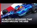10 major F1 sponsors that moved around the grid