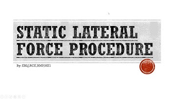 STATIC LATERAL FORCE PROCEDURE PART 1/4