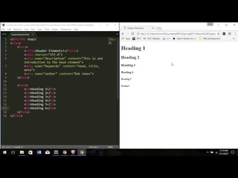 html tutorial #3 Heading Elements