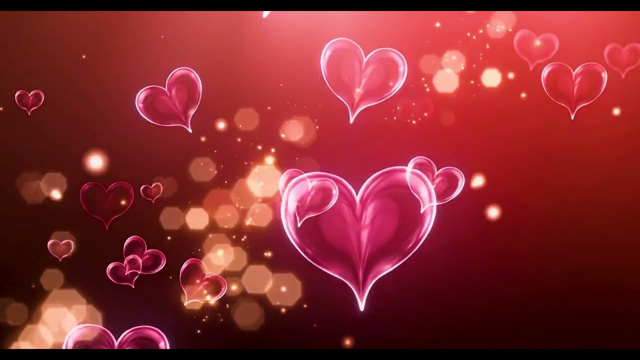 Romantic Valentine Hearts Bokeh Loop Background