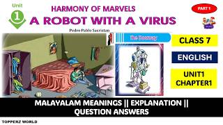 CLASS7|UNIT1|HARMONY OF MARVELS|CHAPTER1|A ROBOT WITH A VIRUS |DOORWAY ENGLISH|QUESTION ANSWERS screenshot 2