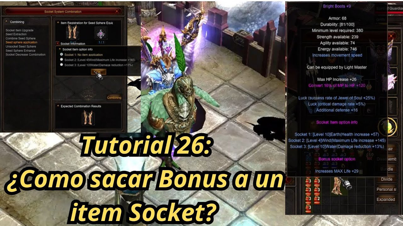 Mu Online Tutorial 26: ¿Como sacar opción bonus a item socket?
