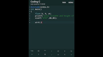 C Program To Find Area Of Triangle #shorts #short #youtubeshorts