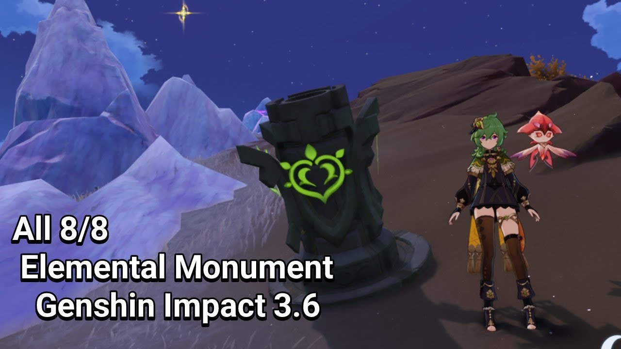 All 8/8 Elemental Monument Genshin Impact 3.6 Realm of Farakhkert & Gavireh Lajavard YouTube