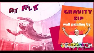 Wall Art for India's First Indoor Sky Diving Arena | Gravity Zip | Hyderabad wall art