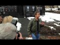 Joe Sestak stops for a brief chat @ a veterans memorial in Philly during his walking tour across the