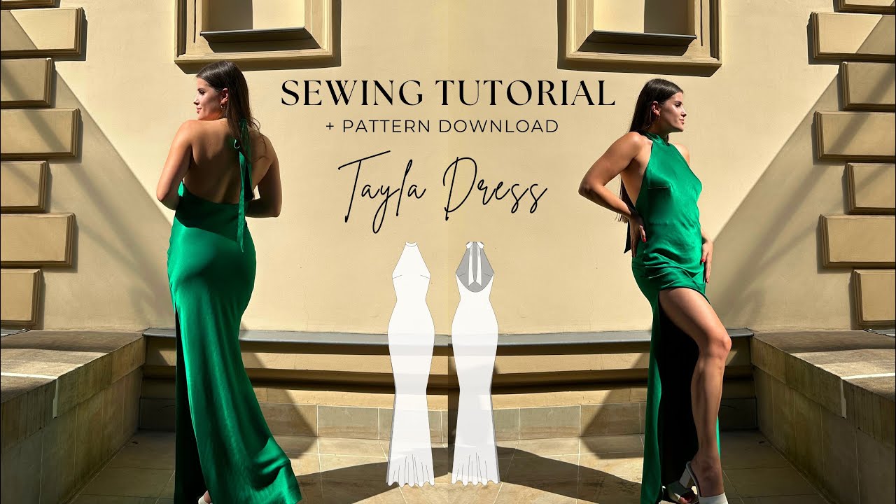 HOW TO SEW A HALTER NECK DRESS + Pattern, DIY, Sewing Tutorial, Prom  Dress