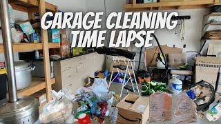 CLEANING OUT MY GARAGE | SATISFYING MESSY GARAGE CLEAN UP | TIME LAPSE