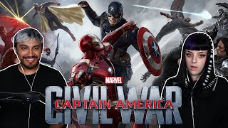 My girlfriend watches Captain America Civil War for the FIRST time || Reaction